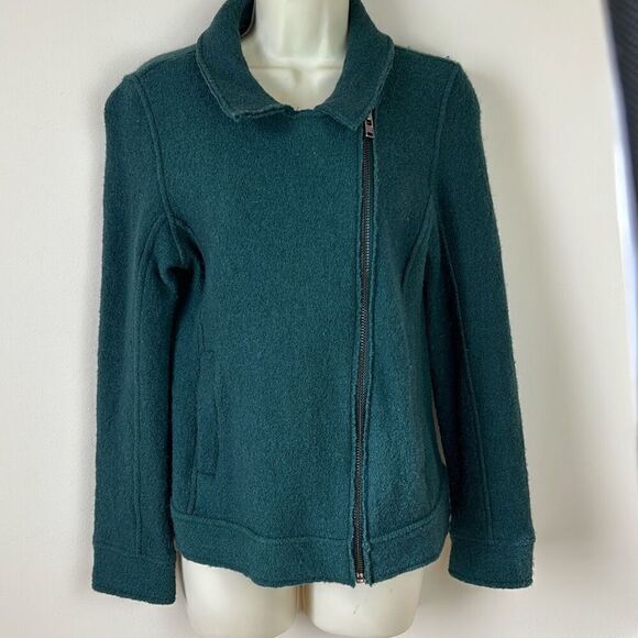 TAHARI Forest Green Wool Blend Sweater Jacket Size Small - Picture 2 of 9